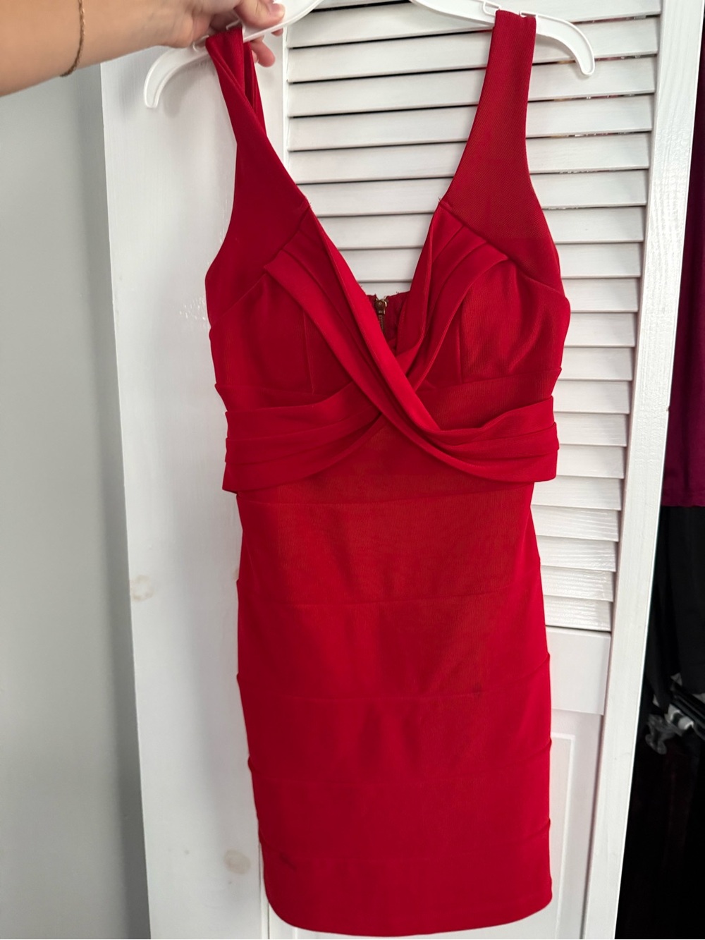 Windsor Red Draped Bustier Mini Dress